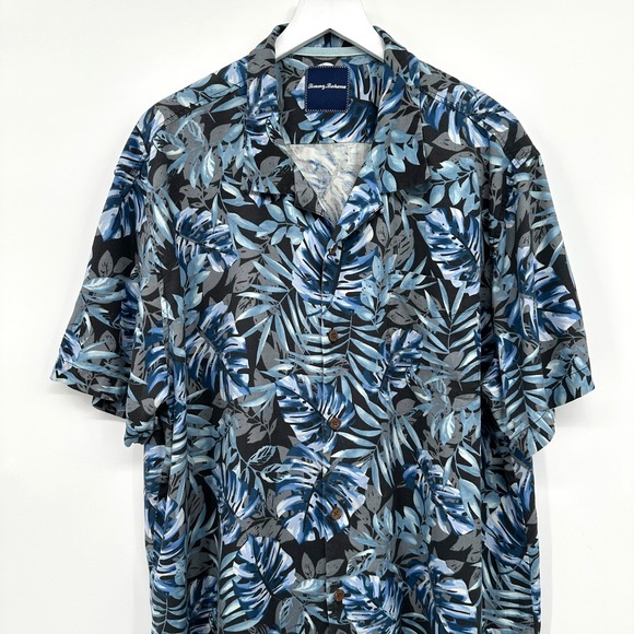Tommy Bahama‎ Hawaiian Shirt Mens XXL 100% Silk Beachy Coastal Copyrighted Print